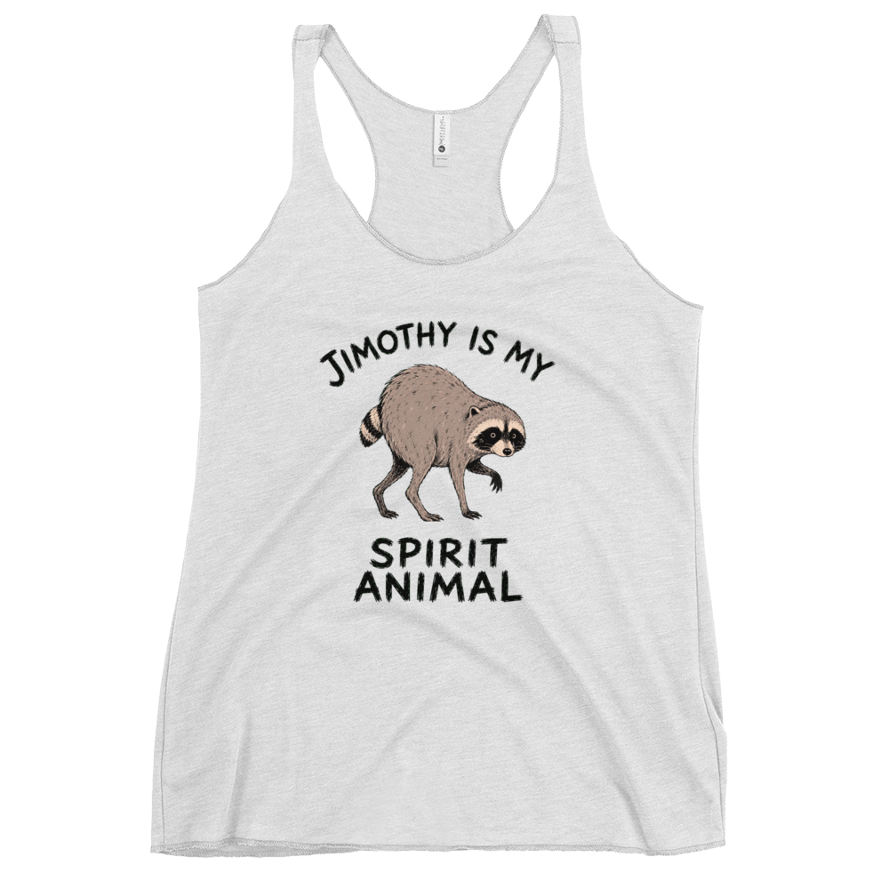 Jimothy Is My Spirit Animal Tank Top - Heather White