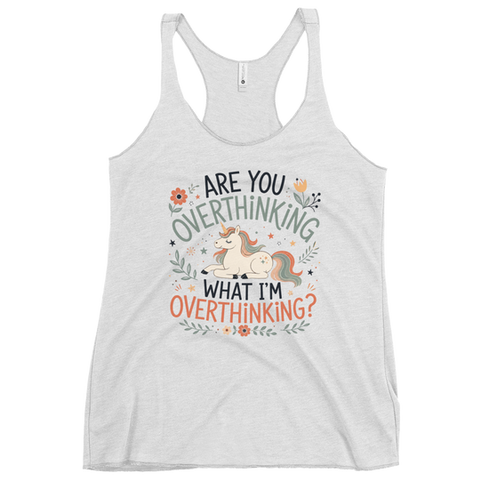 Are You Overthinking What I'm Overthinking Tank Top - Heather White