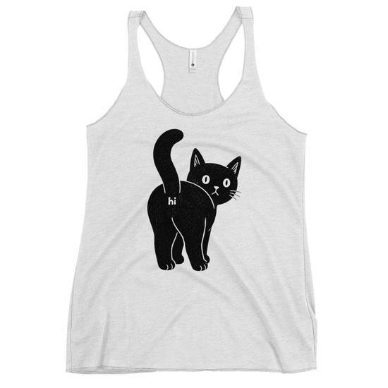 Sh!tty Kitty Tank Top - Heather White
