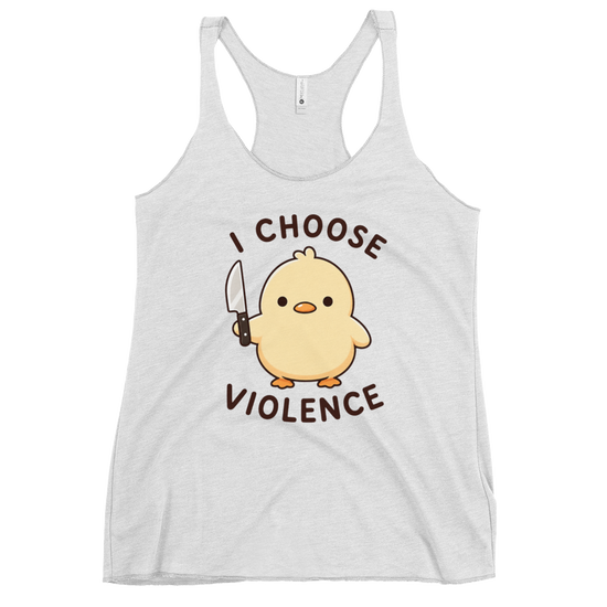 I Choose Violence Tank Top - Heather White