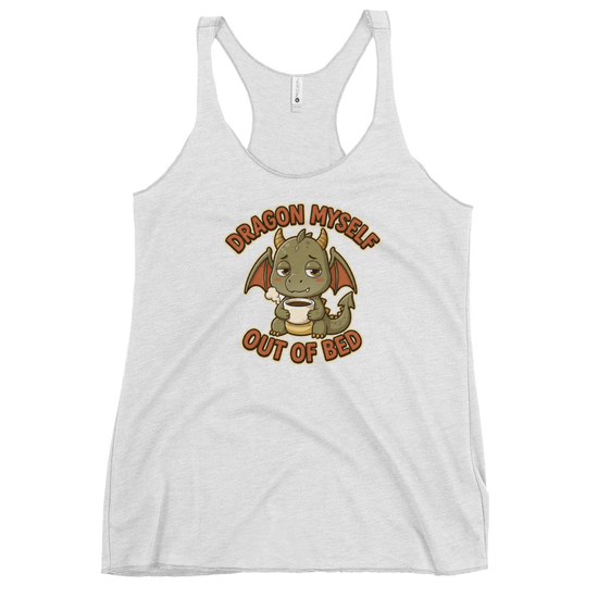 Dragon Myself Out of Bed Tank Top - Heather White