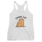 Chonk Cat Tank Top in Heather White, front