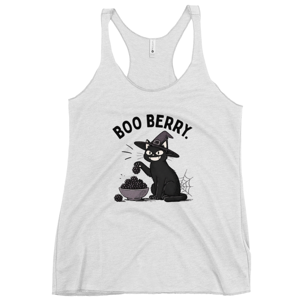 Boo Berry Tank Top in Heather White, front