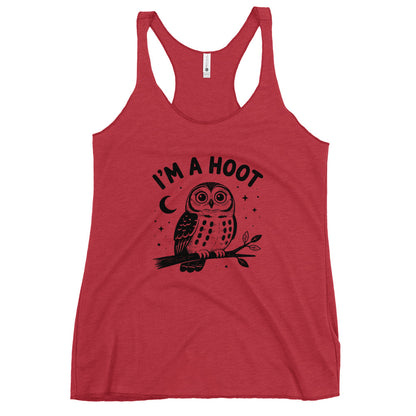I'm a Hoot Tank Top in Vintage Red, front