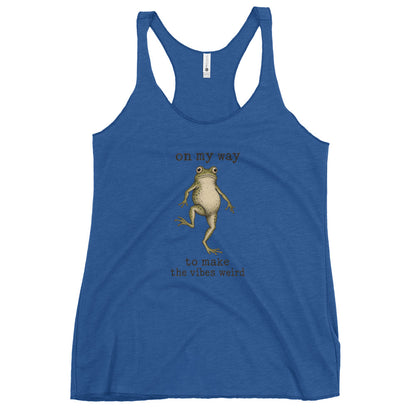 On My Way to Make the Vibes Weird Tank Top in Vintage Royal, front