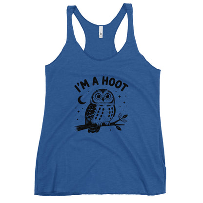 I'm a Hoot Tank Top in Vintage Royal, front