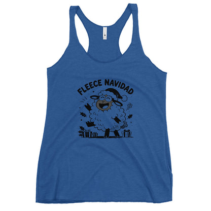 Fleece Navidad Tank Top in Vintage Royal, front