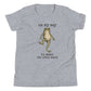 On My Way to Make the Vibes Weird Youth T-Shirt in Athletic Heather, front