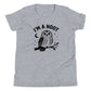 I'm a Hoot Youth T-Shirt in Athletic Heather, front
