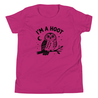 I'm a Hoot Youth T-Shirt in Berry, front
