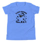 Fleece Navidad Youth T-Shirt in Heather Columbia Blue, front