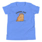 Chonk Cat Youth T-Shirt in Heather Columbia Blue, front