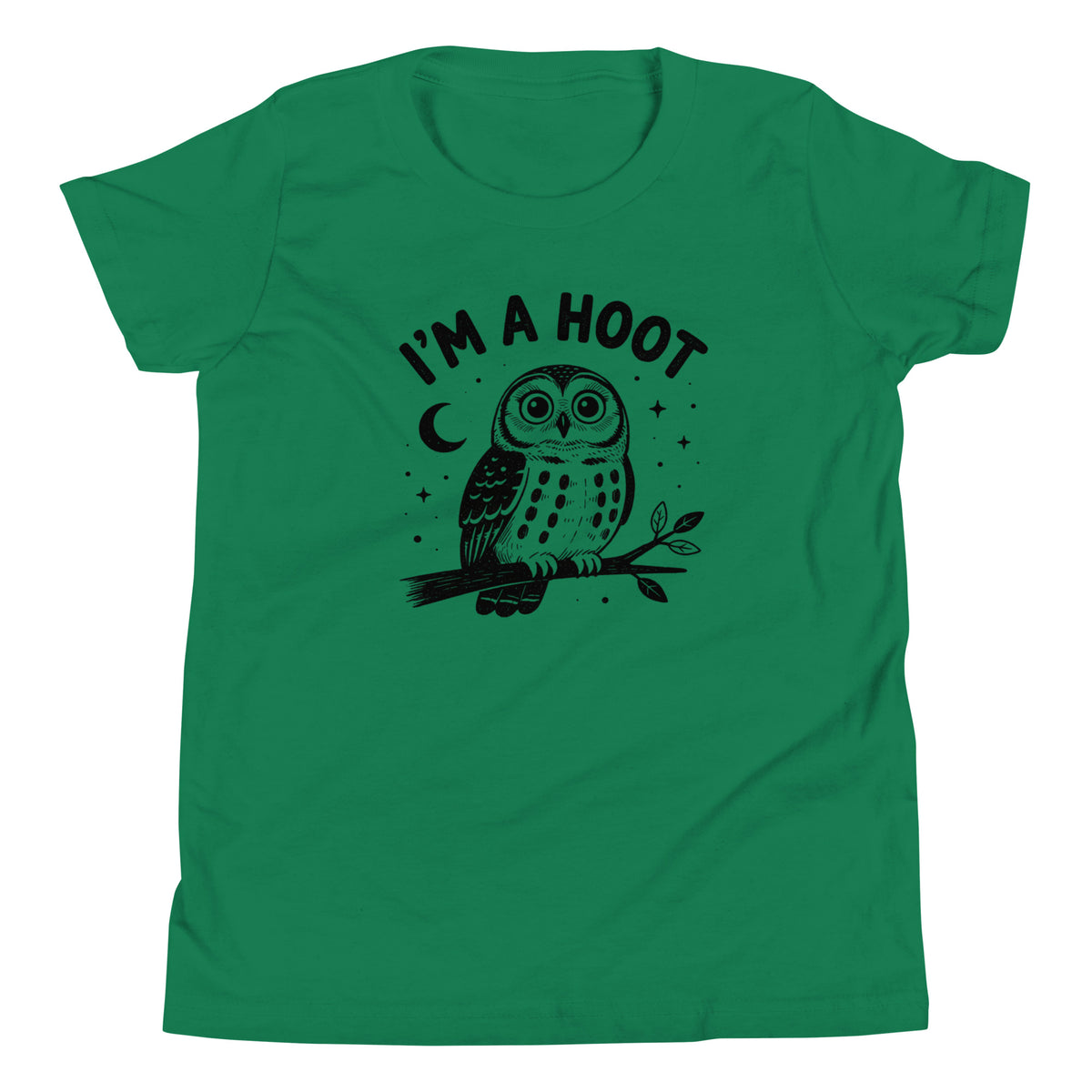 I'm a Hoot Youth T-Shirt in Kelly, front