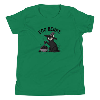 Boo Berry Youth T-Shirt in Kelly, front