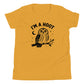 I'm a Hoot Youth T-Shirt in Mustard, front