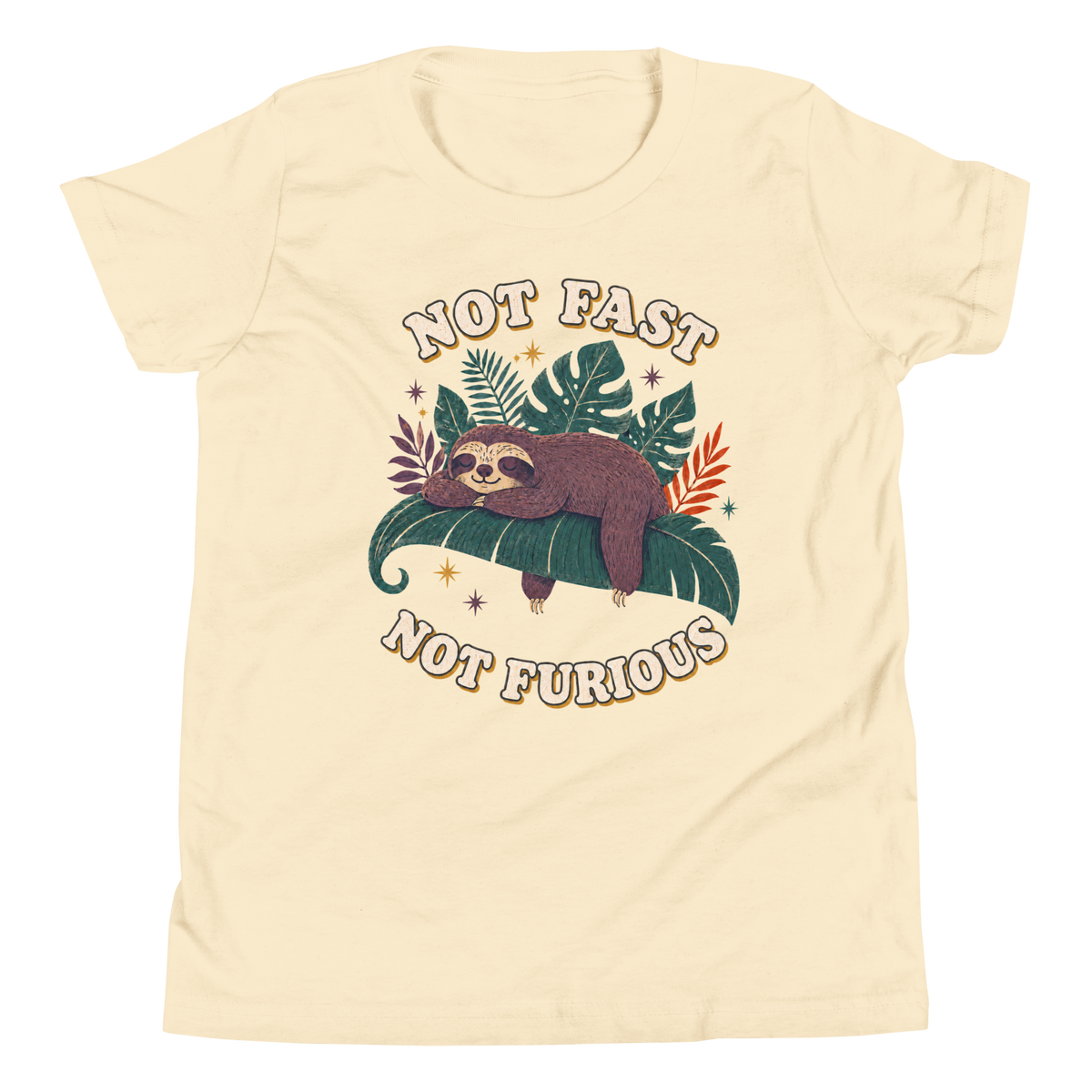Not Fast Not Furious Youth T-Shirt - Natural
