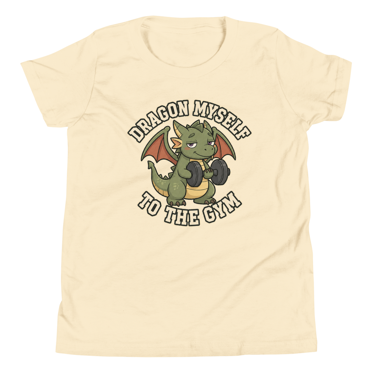 Dragon Myself to the Gym Youth T-Shirt - Natural