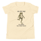 On My Way to Make the Vibes Weird Youth T-Shirt in Natural, front