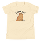 Chonk Cat Youth T-Shirt in Natural, front