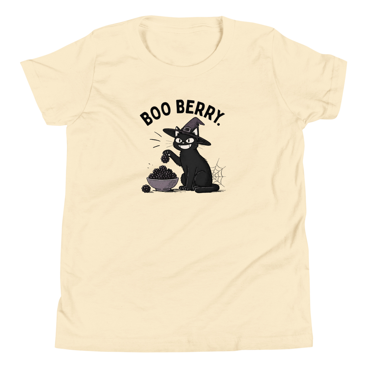 Boo Berry Youth T-Shirt in Natural, front