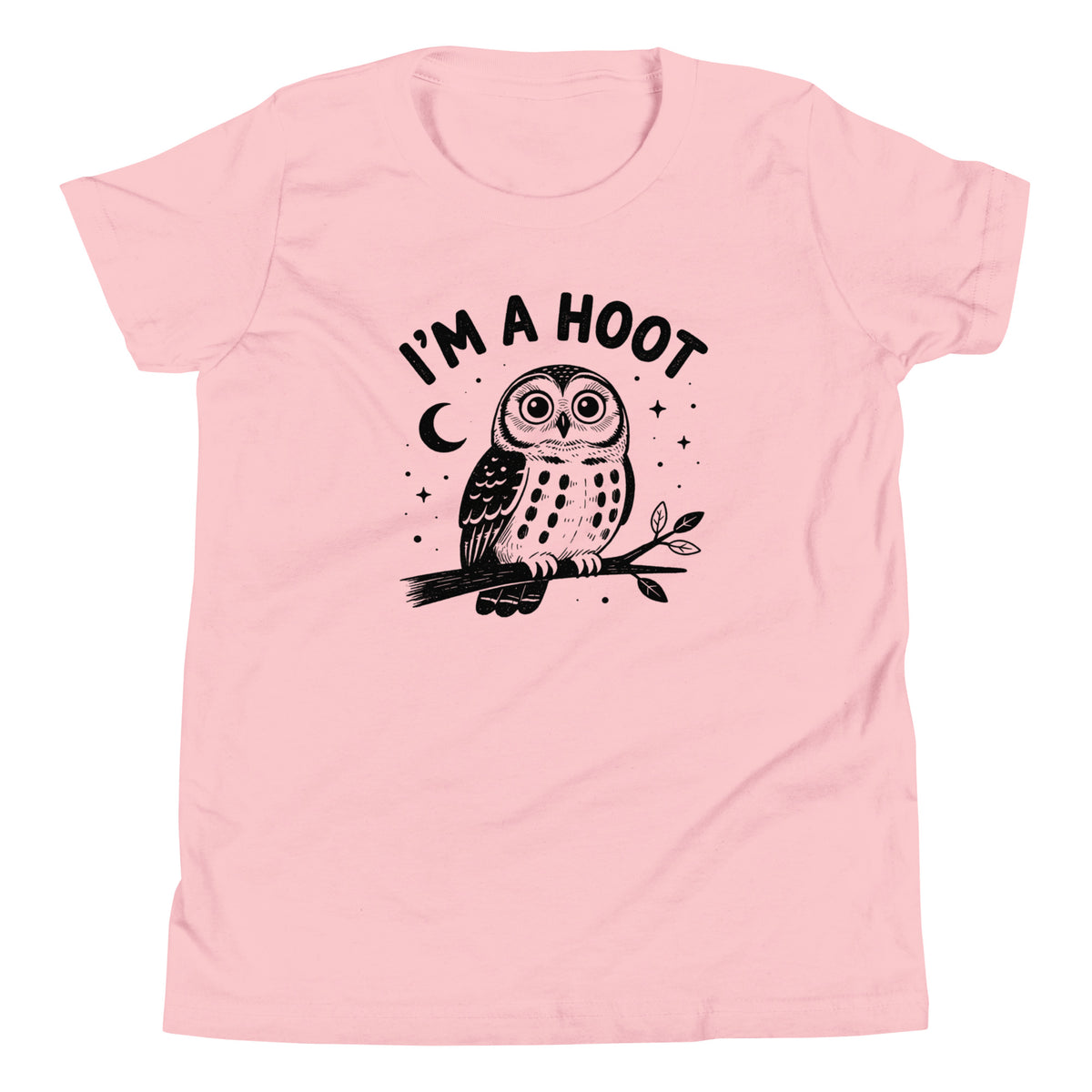 I'm a Hoot Youth T-Shirt in Pink, front