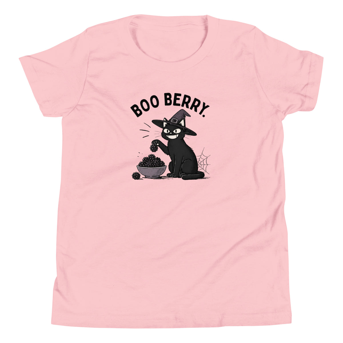 Boo Berry Youth T-Shirt in Pink, front