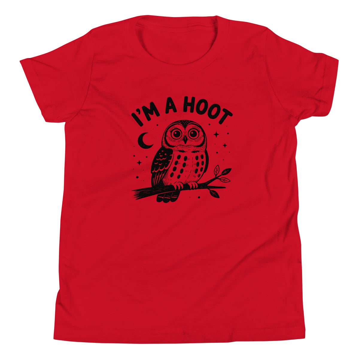 I'm a Hoot Youth T-Shirt in Red, front