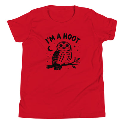 I'm a Hoot Youth T-Shirt in Red, front
