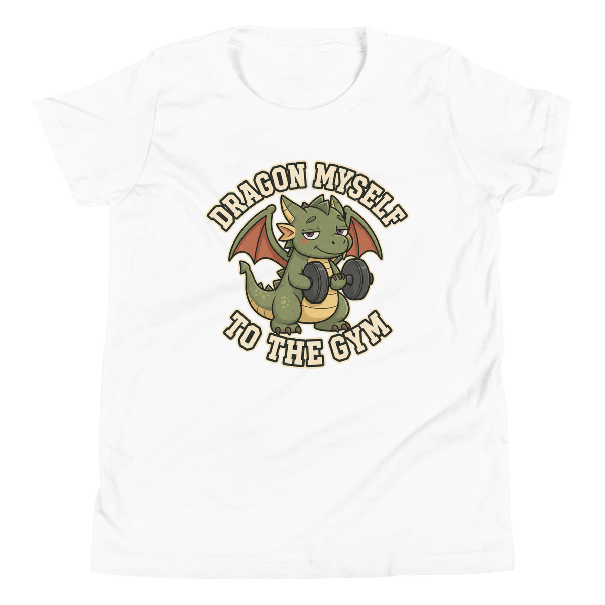 Dragon Myself to the Gym Youth T-Shirt - White