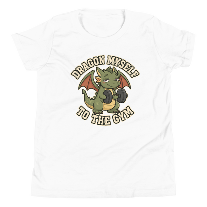 Dragon Myself to the Gym Youth T-Shirt - White