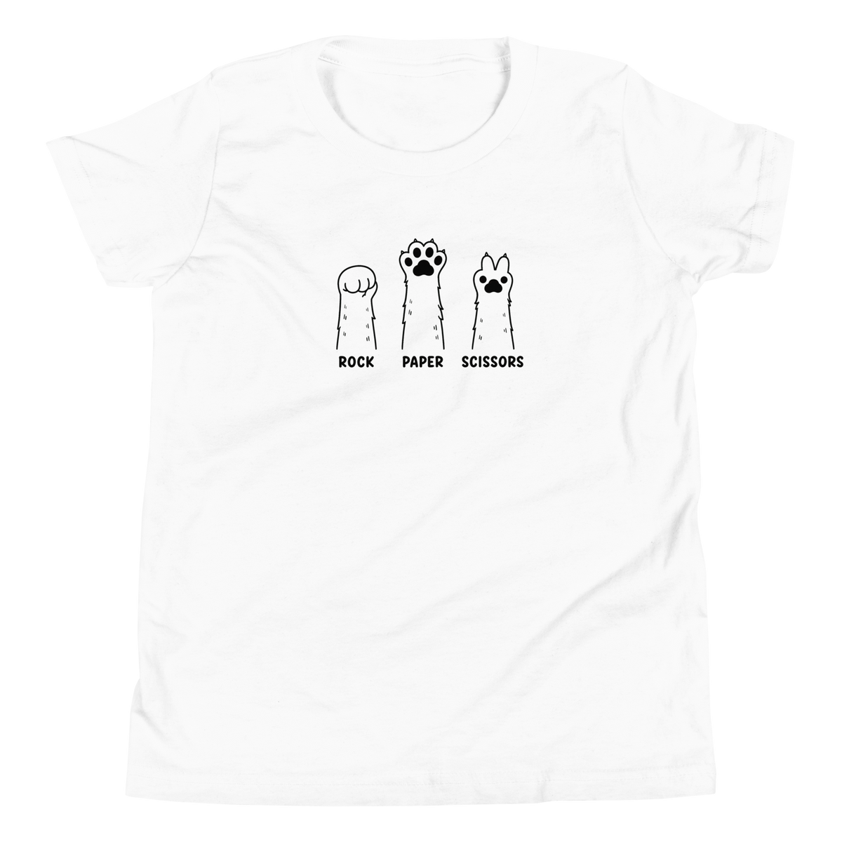 Rock Paper Scissors Youth T-Shirt - White
