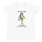 On My Way to Make the Vibes Weird Youth T-Shirt in White, front