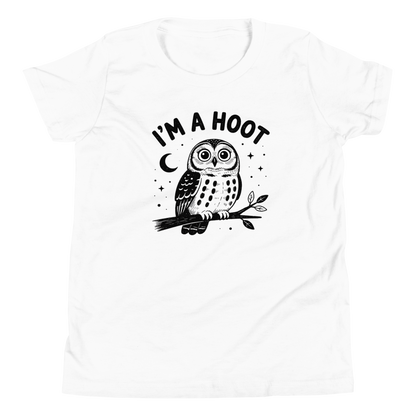 I'm a Hoot Youth T-Shirt in White, front