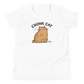 Chonk Cat Youth T-Shirt in White, front