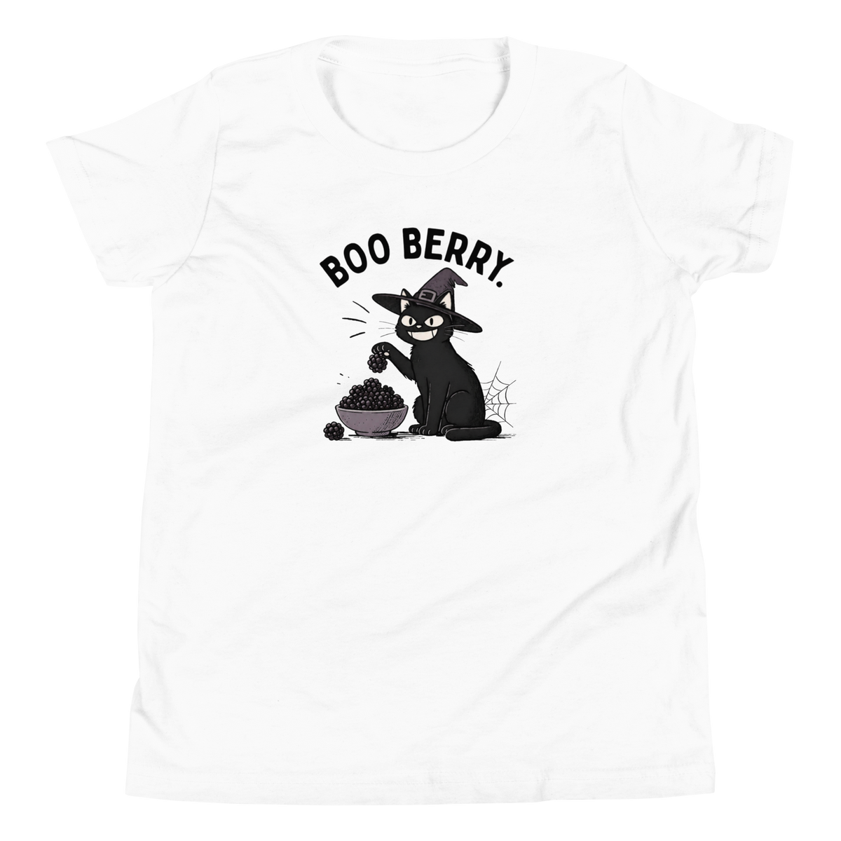 Boo Berry Youth T-Shirt in White, front
