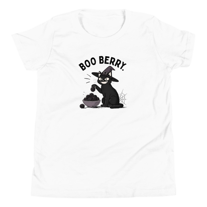 Boo Berry Youth T-Shirt in White, front